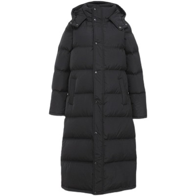 黑色长款记忆面料羽绒服韩版