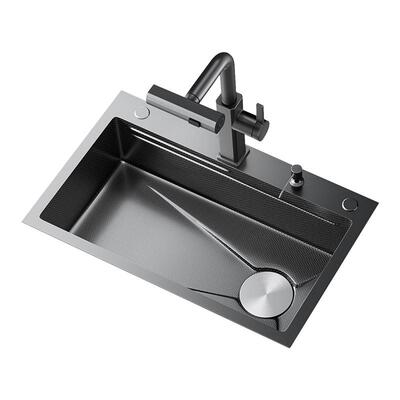 浪鲸洗菜盆厨房洗完水槽304不锈钢水池家用一体大单槽台下盆纳米
