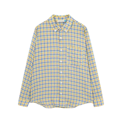 riverstone复古学院格纹衬衫男女