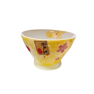 濑户烧陶瓷釉下彩家用餐具米饭碗斗笠碗糖果色个性复古手绘碗