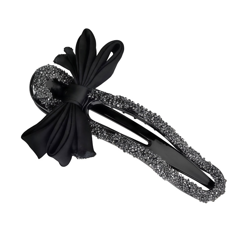 轻奢蝴蝶结镶钻抓夹女气质后脑勺盘发夹新款时尚鸭嘴夹简约发饰