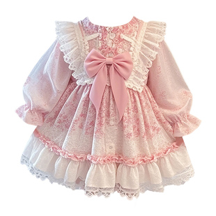 洛丽塔公主裙女童2026新款连衣裙小女孩洋气春装儿童生日长袖裙子