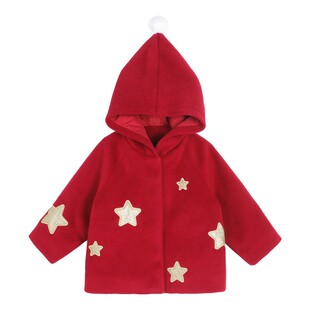 NORNOR女童宝宝毛呢外套25新款冬装保暖夹棉好看洋气儿童红色大衣