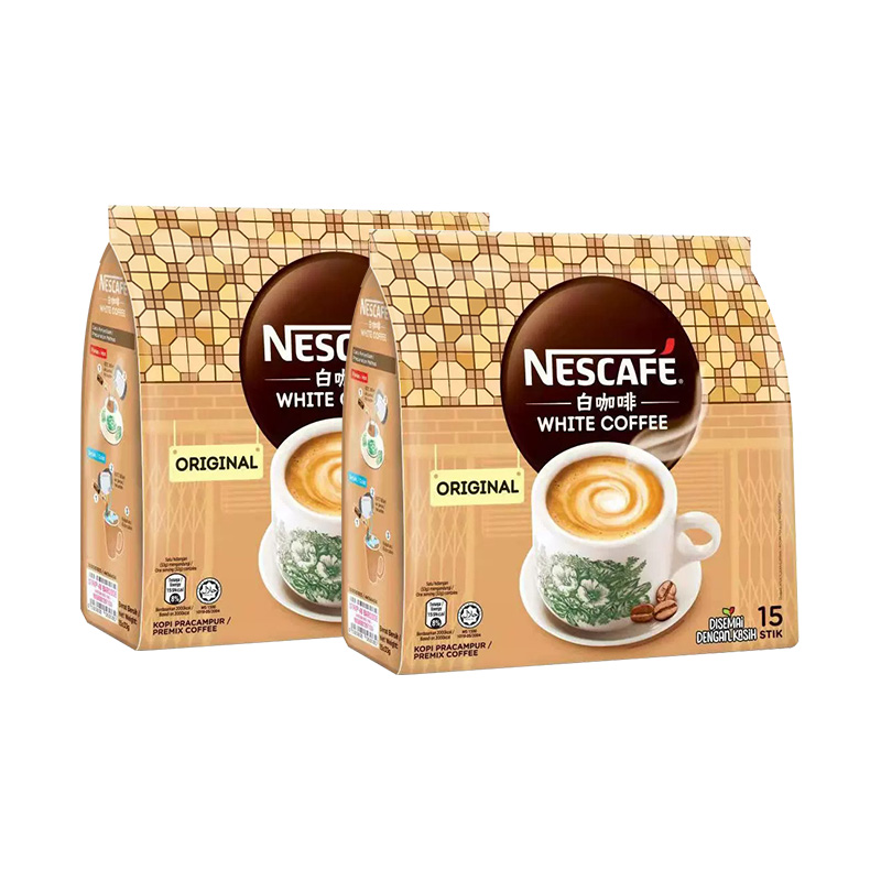 Nestle/雀巢咖啡马来西亚进口白咖啡原味三合一速溶咖啡495g/袋