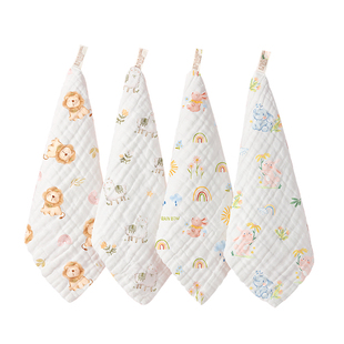 婴儿口水巾纱布小方巾宝宝用儿童洗澡毛巾新生婴儿超软纯棉洗脸巾