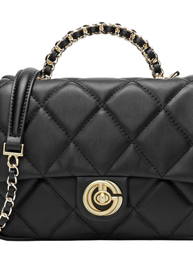 金利来2026新款优雅女包小香风菱格链条包时尚轻奢真皮斜挎手提包