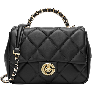 金利来2026新款优雅女包小香风菱格链条包时尚轻奢真皮斜挎手提包