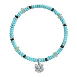 babama【生日礼物】雪豹公益系列925银雪松手串男手链情人节礼物