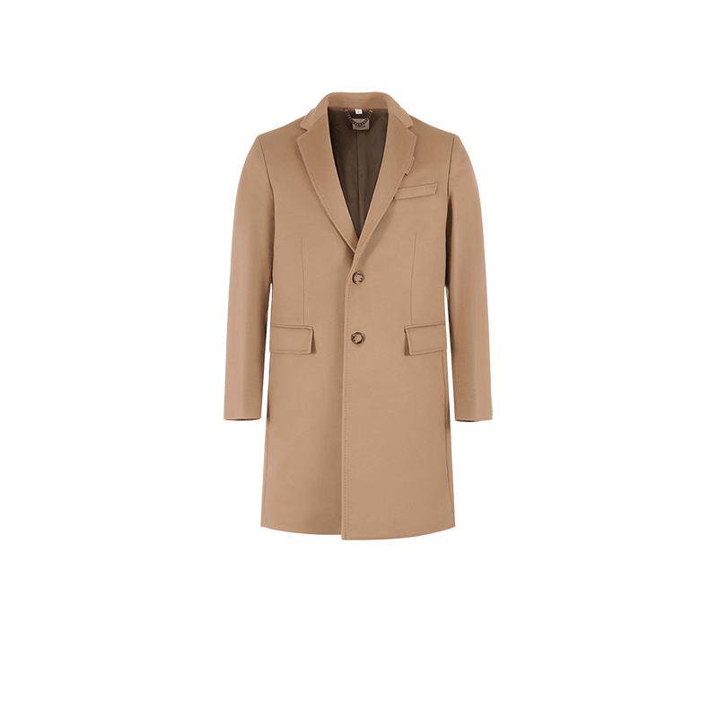 【自营】BURBERRY/博柏利男款绵羊毛中长款西装大衣 8058261