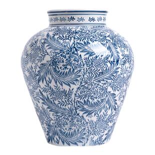 东方巴黎 青花瓷花瓶陶瓷花瓶可水培高温烧制陶瓷摆件高级感 轻奢