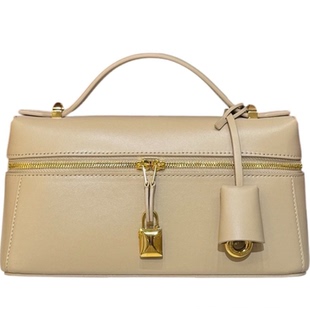 低调静奢李娜同款 LP L23 Extra Bag 盒子包手提包经典奶茶色