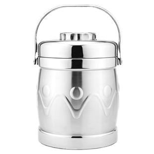 保温饭盒3层真空超长保温桶加厚304不锈钢提锅家用便当盒大容量3L