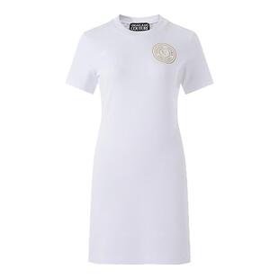Versace范思哲 VJC 女士修身圆领短袖T恤裙连衣裙银泰百货 300095