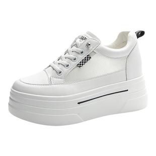 夏季薄款小白鞋女2026新款爆款厚底内增高女鞋网面透气夏天配裙子