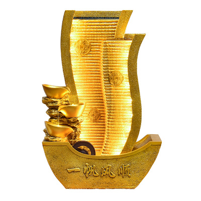 一帆风顺招财假山景观客厅流水摆件循环水公司店铺风水轮开业礼品