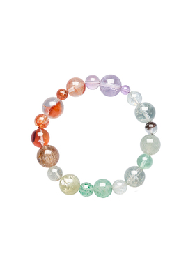 五行水晶木生火天然黄水晶手串