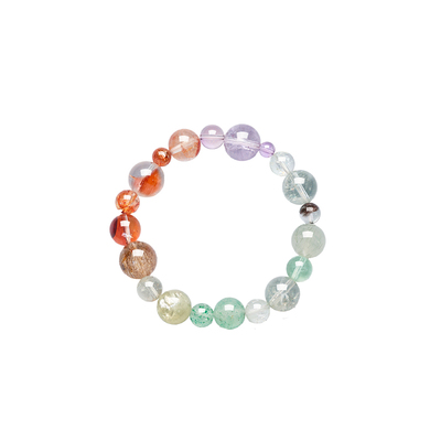 五行水晶木生火天然黄水晶手串