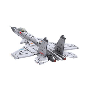 爆款高崎歼击机战斗机积木军事男孩歼15益智拼装儿童玩具潮玩礼物