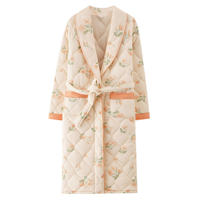 针织夹棉睡袍俞兆林女