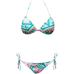 CORITIV三点式比基尼暴露潜水冲浪小胸聚拢性感纯欲风扎染泳衣