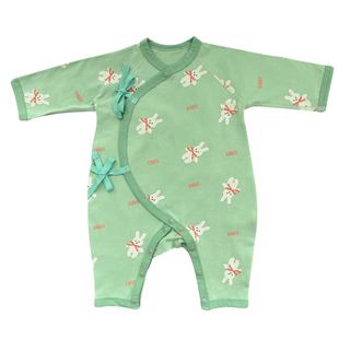 新生婴儿儿连体衣纯棉a类春秋装磨毛和尚服满月女宝宝洋气哈衣潮