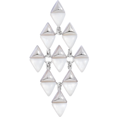 「午石」【原创力荐】新中式白贝母夸张耳钉轻奢高级感大气耳饰女