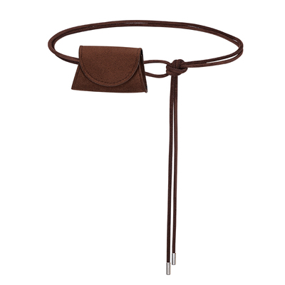 腰绳麂皮绒腰包女款复古腰带配饰