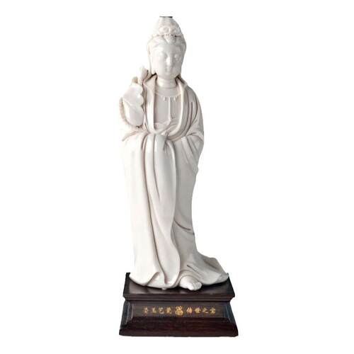 戴玉堂陶瓷摆件《提莲观音》苏清河孤品客厅观世音佛像装饰艺术品