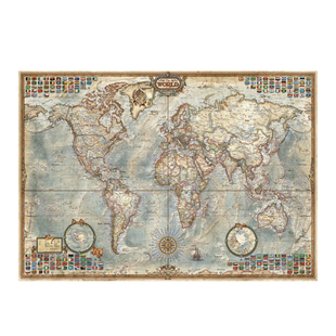 【现货】西班牙进口拼图礼物EDUCA古世界地图4000片高难度地狱级