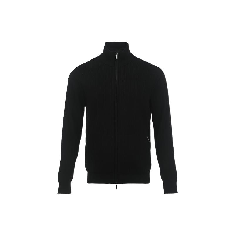 【自营】EMPORIO ARMANI/阿玛尼男士棉质立领拉链宽松针织衫开衫