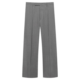 TRENDYWU 经典老钱 “纯粹”骨感肌理褶皱宽松休闲抗皱笔挺西裤