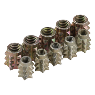 m3M4M5M6M8家具尖刺螺母彩锌合金螺丝帽刺母家俱链接合金螺母8x10