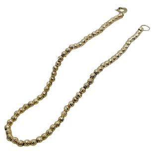 美梓珠宝 18K金车花爆闪手链素金彩金素金精致手镯多切面珠送礼女