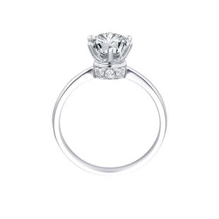 TopMiya【培育】18K金小皇冠钻戒人工人造合成钻石求婚戒指项链女