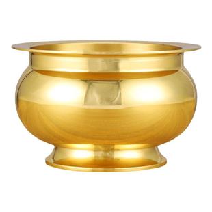 纯黄铜光身大号香炉家用室内招财神爷供奉佛烧香的上盘香火专用