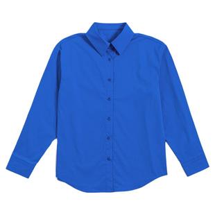 克莱因蓝色衬衫女2026新款春秋季女士上衣高级感衬衣时尚休闲外套