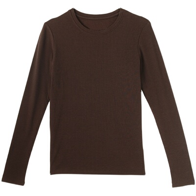 长袖简约圆领套头T恤女