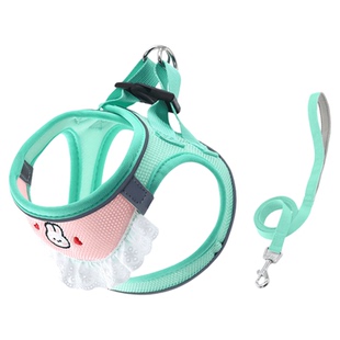 夏季透气小狗狗牵引绳小型犬背心式比熊泰迪宠物背带防挣脱遛狗绳