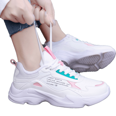 特步女鞋冬季老爹鞋皮面防水休闲鞋子女款官方旗舰店运动鞋跑步鞋