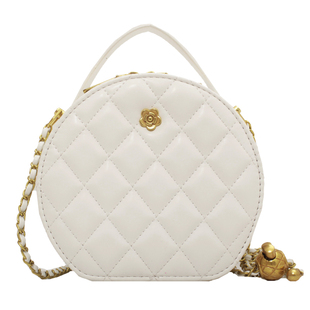 菱格链条包包女士2025新款潮夏季高级感链条小圆包小众迷你斜挎包