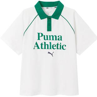 PUMA彪马童装26夏季儿童短袖T恤撞色拼接Polo领凉感速干运动上