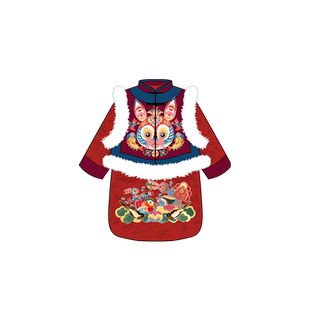 年衣好运兔佑马褂套装年冬男女童国潮棉服儿童拜年服新年唐装