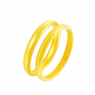 老铺同款水贝黄金手镯泥鳅背素圈金包银镯子女心经实心情人节礼物