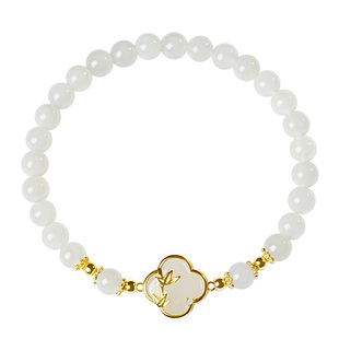 宫里上新和田玉手串四叶草玉石手链女款高级感妈妈生日礼物女生