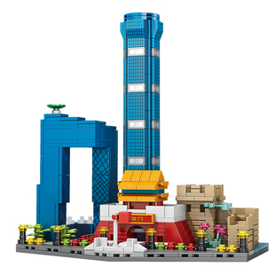 北京上海广州城市地标建筑群天际线儿童益智拼装积木模型玩具礼物