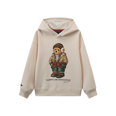 小熊童装休闲百搭加绒连帽卫衣