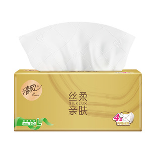 清风丝柔金装抽纸4层100抽20包M码家用卫生餐巾纸家用实惠装