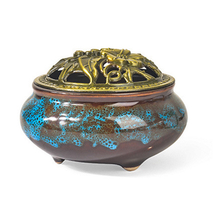 陶瓷小号香炉迷你家用盘香沉香檀香蚊香炉熏香炉盘托室内熏香炉