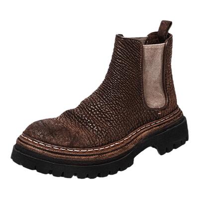 固特异缩纹马臀皮切尔西靴