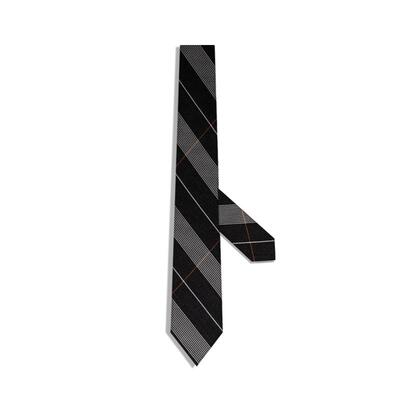 [春夏新品]PATTON STAR巴顿星黑色条纹真丝领带男正装商务礼盒装